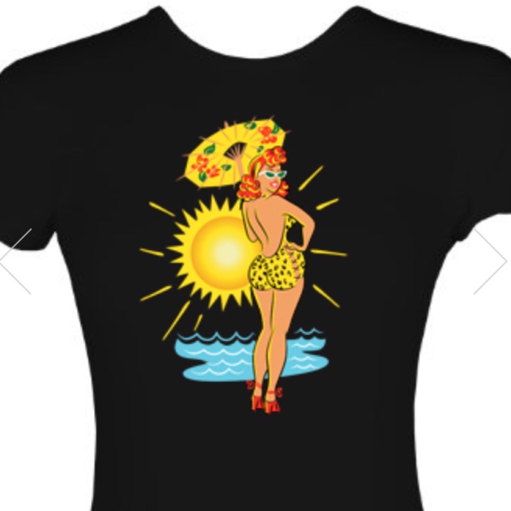 BEACH BABE 1950s STYLE PINUP GIRL TOP Large